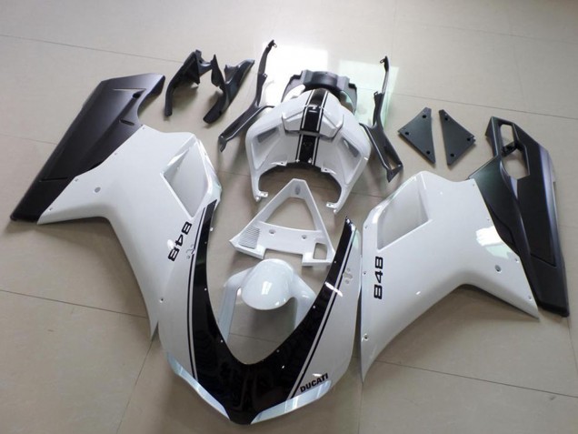 2007-2014 Ducati 848 Motorcycle Fairing - White Matte Black Canada for Sale