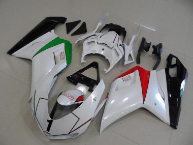 2007-2014 Ducati 848 1098 1198 Motorcycle Fairings - Glossy White Red Green Glossy Black Canada for Sale