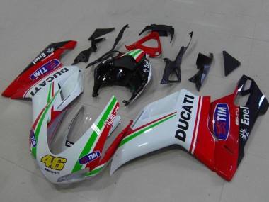 2007-2014 Ducati 848 1098 1198 Motorcycle Fairings - White Red Green Glossy Black Yellow 46 Canada for Sale