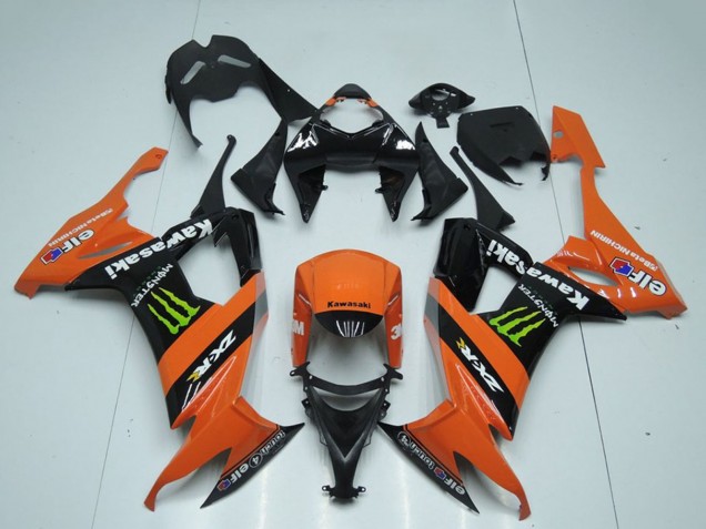 2008-2010 Kawasaki ZX10R Motorcycle Fairings - Orange Black Green Monster Canada for Sale