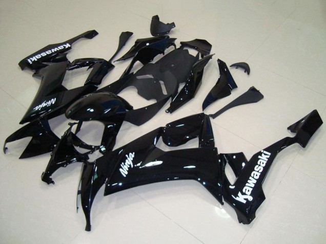 2008-2010 Kawasaki ZX10R Motorcycle Fairing - Glossy Black White Decal Canada for Sale
