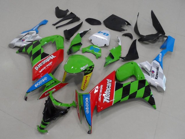 2008-2010 Kawasaki ZX10R Motorcycle Fairings - Green Red Blue Black Motocard Canada for Sale