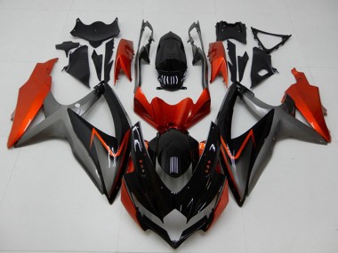 2008-2010 Suzuki GSXR 600/750 Motorcycle Fairings - Orange Grey Glossy Black Canada for Sale