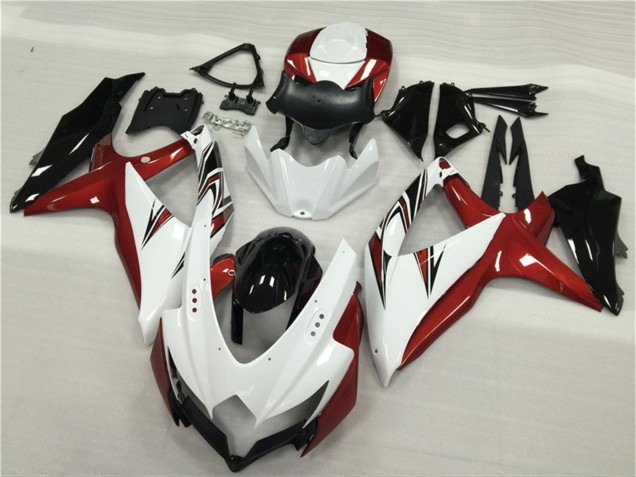 2008-2010 Suzuki GSXR 600/750 Motorcycle Fairings - White Red Glossy Black Canada for Sale