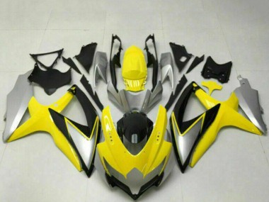 2008-2010 Suzuki GSXR 600/750 Motorcycle Fairings - Yellow Silver Glossy Black Canada for Sale