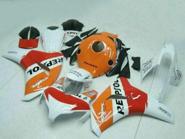 2008-2011 Honda CBR1000RR Motorcycle Fairings - Orange White Red Black Repsol Canada for Sale