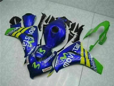 2008-2011 Honda CBR1000RR Motorcycle Fairings - Blue Yellow Green MoviStar Castrol Canada for Sale