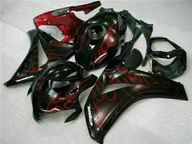 2008-2011 Honda CBR1000RR Motorcycle Fairing Kits - Glossy Black Red Flame Canada for Sale