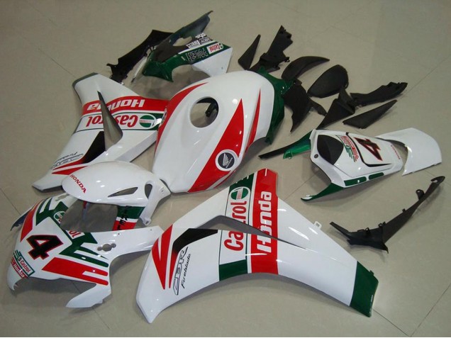 2008-2011 Honda CBR1000RR Motorcycle Fairings - White Red Dark Green Castrol Canada for Sale