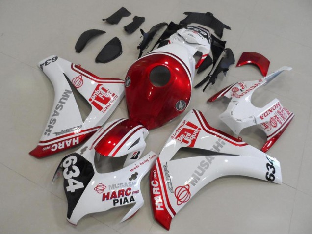 2008-2011 Honda CBR1000RR Motorcycle Fairings - White Red Black HARC Pro PIAA 634 Canada for Sale