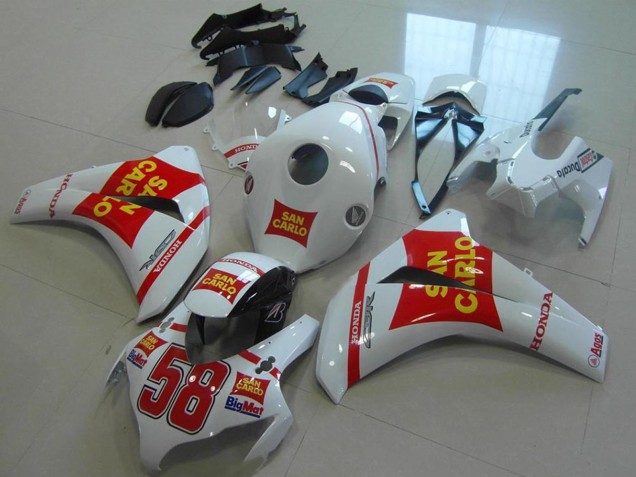 2008-2011 Honda CBR1000RR Motorcycle Fairings - White Red Yellow San Carlo 58 Canada for Sale