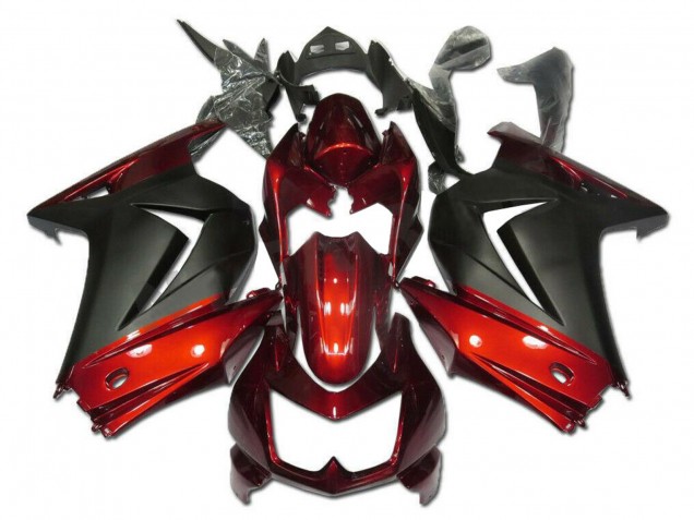 2008-2012 Kawasaki EX250 Motorcycle Fairings - Red Matte Black Canada for Sale