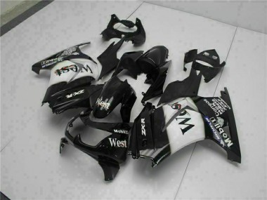 2008-2012 Kawasaki EX250 Motorcycle Fairings - Glossy Black White West Canada for Sale