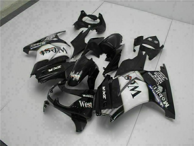 2008-2012 Kawasaki EX250 Motorcycle Fairings - Glossy Black White West Canada for Sale