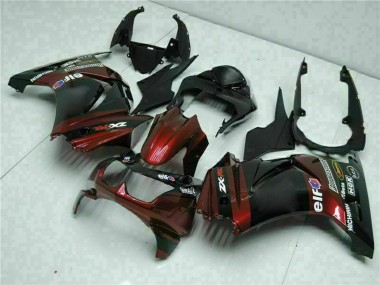 2008-2012 Kawasaki EX250 Motorcycle Fairings - Glossy Black Maroon Red Canada for Sale