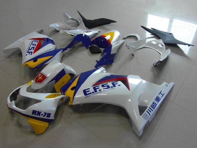 2008-2012 Kawasaki ZX250R Motorcycle Fairings - White Yellow Blue Red EFSF RX-78 Canada for Sale