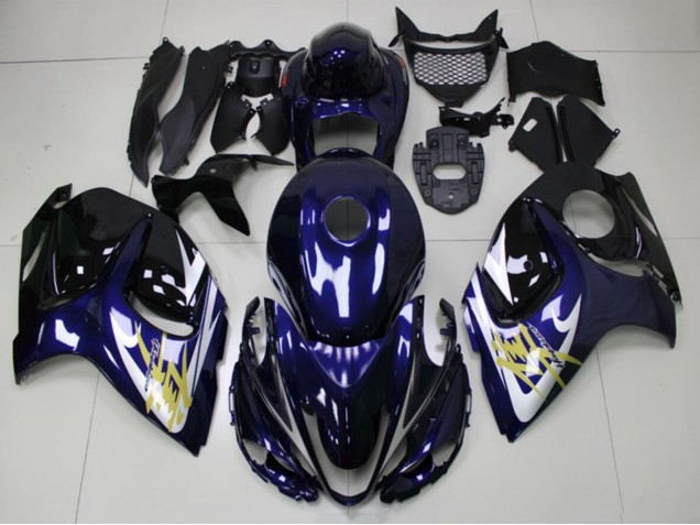 2008-2020 Suzuki GSXR 1300 Hayabusa Motorcycle Fairings - Dark Blue White Gold Canada for Sale