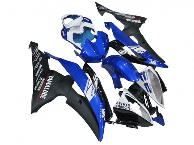 2008-2016 Yamaha YZF R6 Motorcycle Fairings - White Blue Matte Black Yamalube Canada for Sale