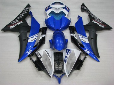 2008-2016 Yamaha YZF R6 Motorcycle Fairings - White Blue Matte Black Yamalube Canada for Sale
