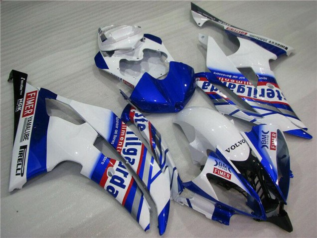 2008-2016 Yamaha YZF R6 Motorcycle Fairings - White Blue Red Sterilgarda Volvo Fimer Yamalube Canada for Sale