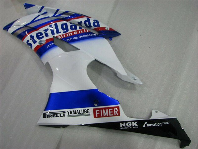 2008-2016 Yamaha YZF R6 Motorcycle Fairings - White Blue Red Sterilgarda Volvo Fimer Yamalube Canada for Sale