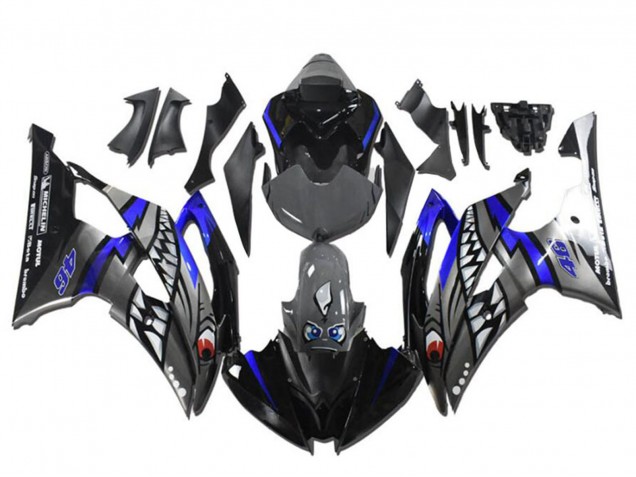 2008-2016 Yamaha YZF R6 Motorcycle Fairings - Blue Silver Grey Shark Canada for Sale