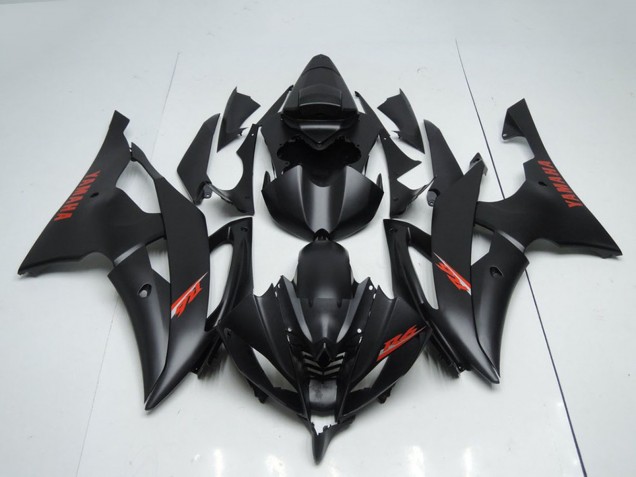 2008-2016 Yamaha YZF R6 Motorcycle Fairings - Matte Black Red Decals Canada for Sale
