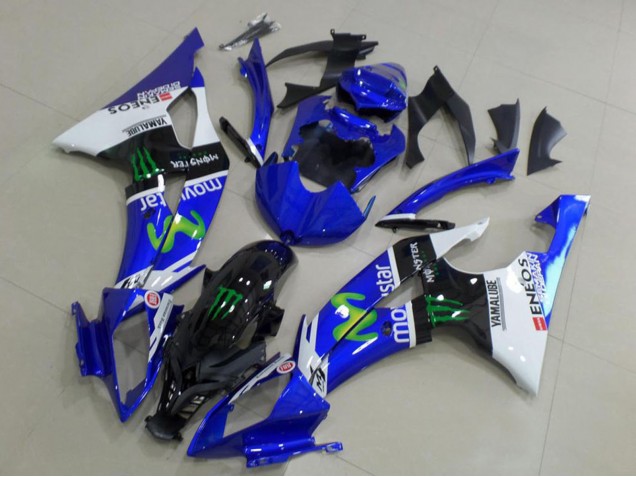 2008-2016 Yamaha YZF R6 Motorcycle Fairings - White Blue Glossy Black Green Monster MoviStar Canada for Sale