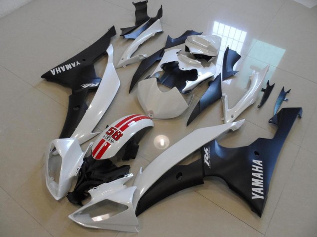 2008-2016 Yamaha YZF R6 Bike Fairings - White Red Matte Black Canada for Sale