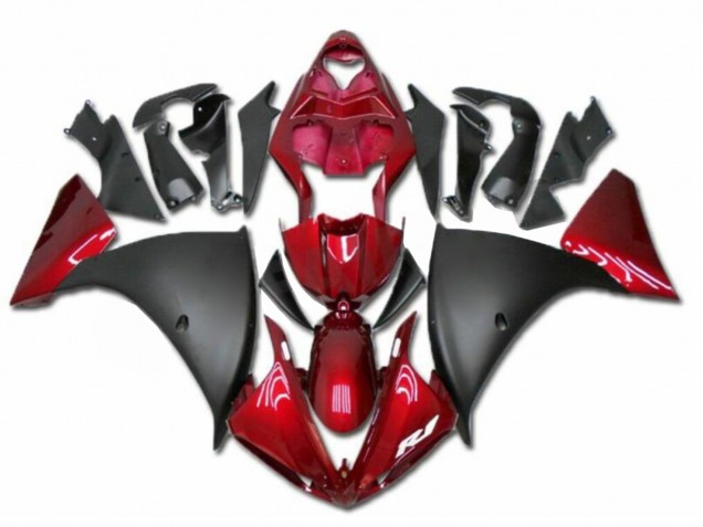 2009-2011 Yamaha YZF R1 Motorcycle Fairings - Red Matte Black Canada for Sale