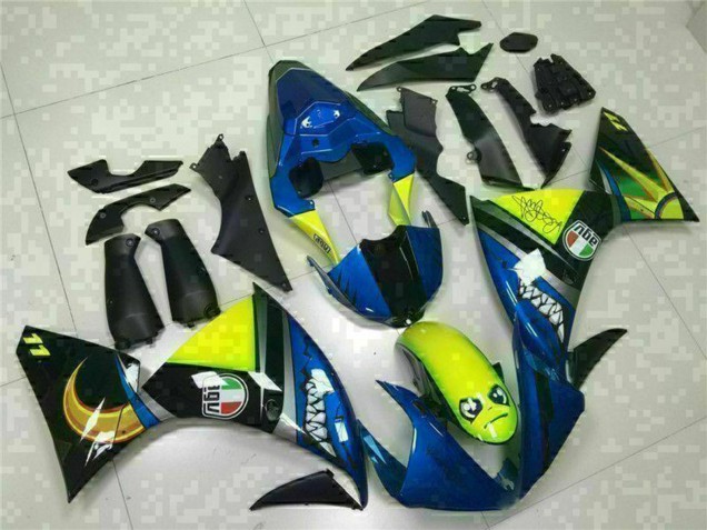 2009-2011 Yamaha YZF R1 Motorcycle Fairings - Blue Yellow Shark Canada for Sale
