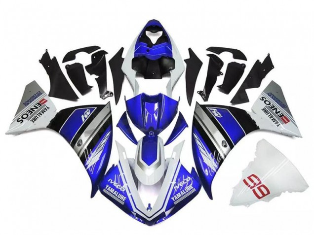 2009-2011 Yamaha YZF R1 Motorcycle Fairings - White Blue Black Yamalube ENEOS M1 Canada for Sale