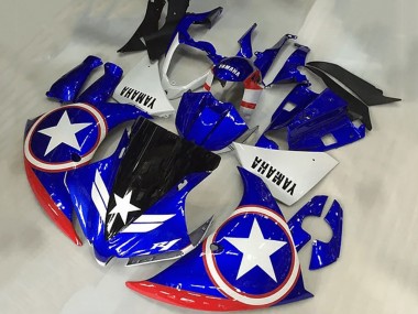 2009-2011 Yamaha YZF R1 Motorcycle Fairings - Blue White Red Black Star Captain America Canada for Sale