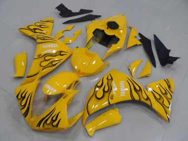 2009-2011 Yamaha YZF R1 Motorcycle Fairings - Yellow Black Flame Canada for Sale