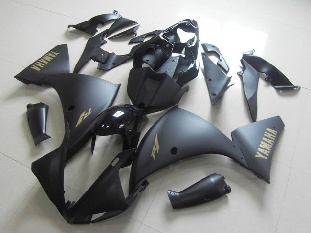 2009-2011 Yamaha YZF R1 Motorcycle Fairings - Glossy Black Matte Black Gold Decals Canada for Sale