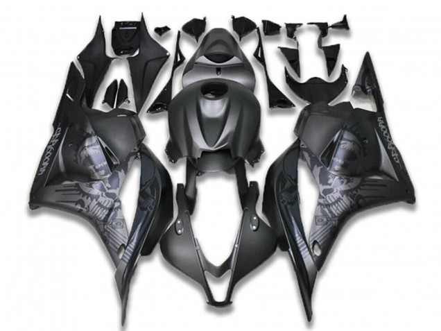 2009-2012 Honda CBR600RR Motorcycle Fairings - Black Grey Skull Canada for Sale