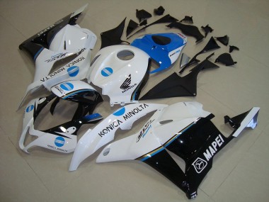 2009-2012 Honda CBR600RR Motorcycle Fairings - White Blue Glossy Black Konica Minolta Canada for Sale