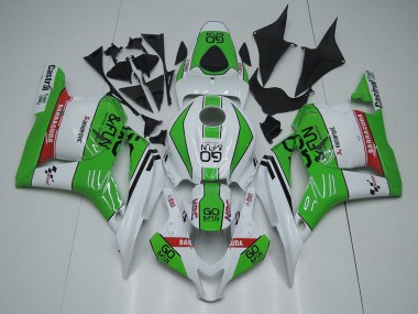 2009-2012 Honda CBR600RR Motorcycle Fairings - White Green Red Go Fun Canada for Sale