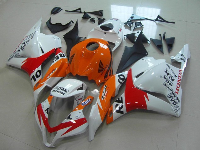 2009-2012 Honda CBR600RR Motorcycle Fairings Kit - Orange White Red Glossy Black Repsol Canada for Sale