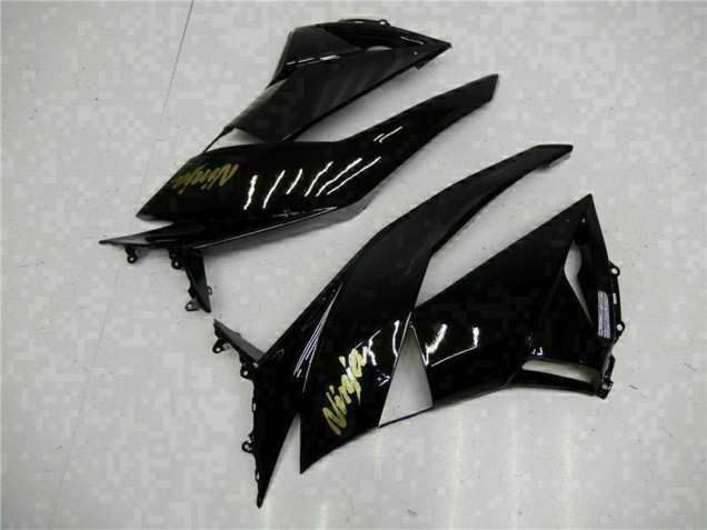 2009-2012 Kawasaki ZX6R Motorcycle Fairings - Glossy Black Gold Ninja Canada for Sale