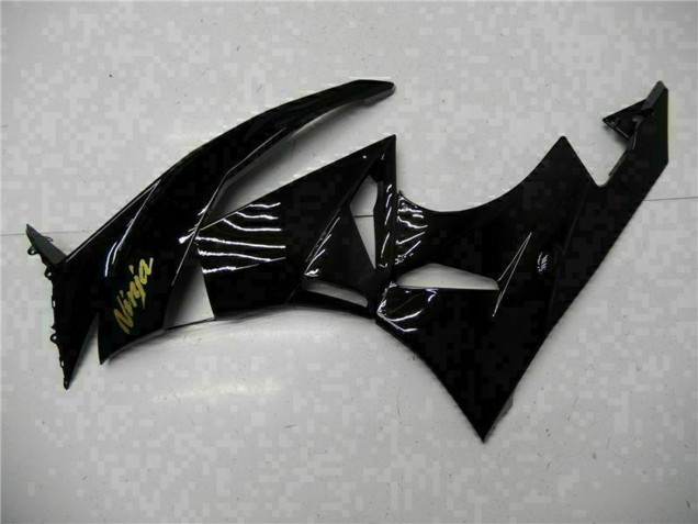 2009-2012 Kawasaki ZX6R Motorcycle Fairings - Glossy Black Gold Ninja Canada for Sale