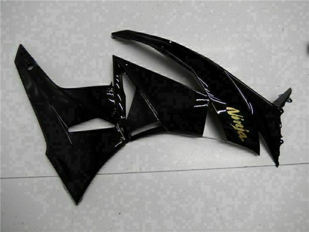 2009-2012 Kawasaki ZX6R Motorcycle Fairings - Glossy Black Gold Ninja Canada for Sale