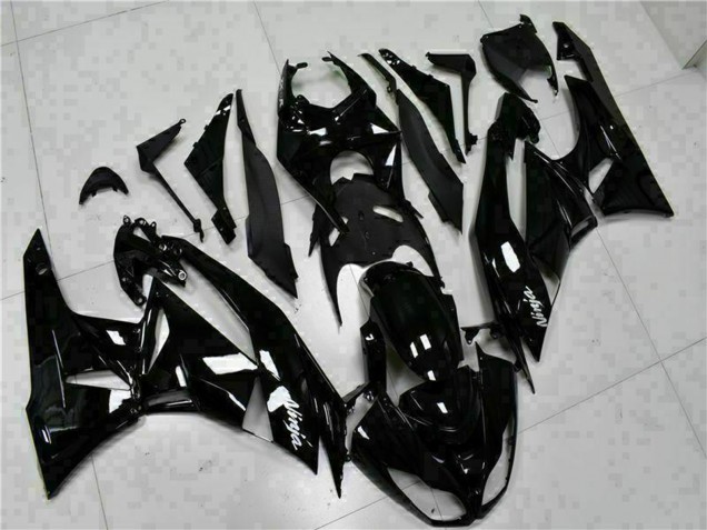 2009-2012 Kawasaki ZX6R Motorcycle Fairings - Glossy Black White Ninja Canada for Sale