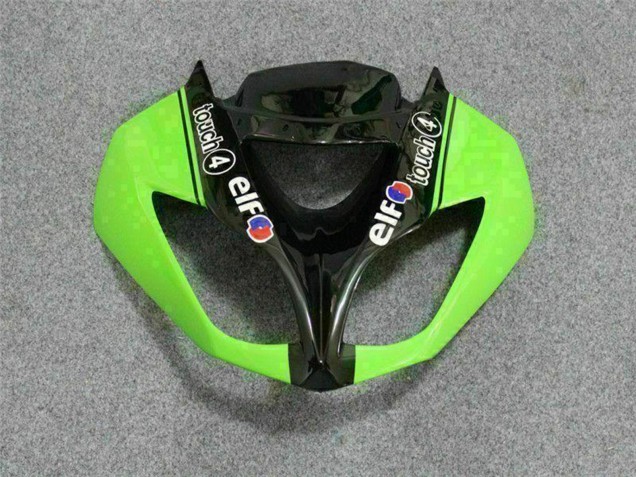 2009-2012 Kawasaki ZX6R Motorcycle Fairings - Green Glossy Black Elf Touch4 Bridgestone Canada for Sale