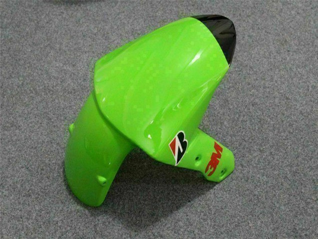 2009-2012 Kawasaki ZX6R Motorcycle Fairings - Green Glossy Black Elf Touch4 Bridgestone Canada for Sale