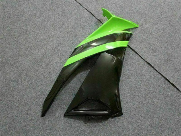 2009-2012 Kawasaki ZX6R Motorcycle Fairings - Green Glossy Black Elf Touch4 Bridgestone Canada for Sale