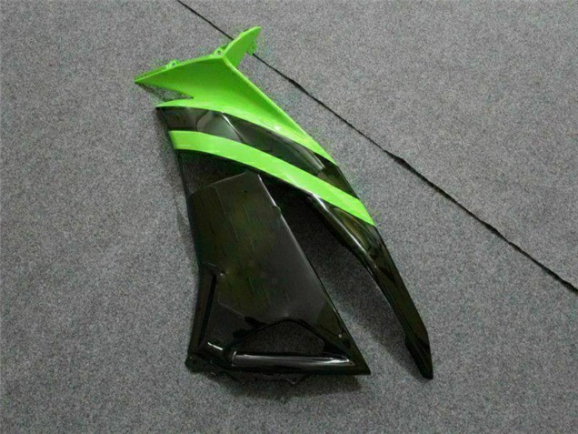 2009-2012 Kawasaki ZX6R Motorcycle Fairings - Green Glossy Black Elf Touch4 Bridgestone Canada for Sale