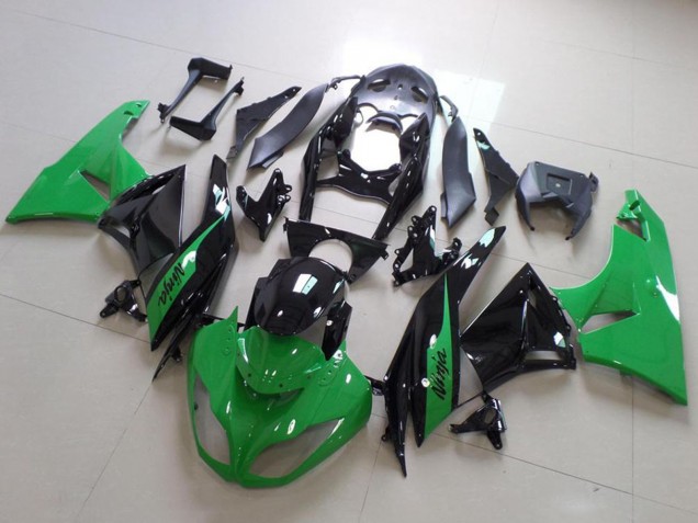 2009-2012 Kawasaki ZX6R Motorcycle Fairing - Green Glossy Black Canada for Sale