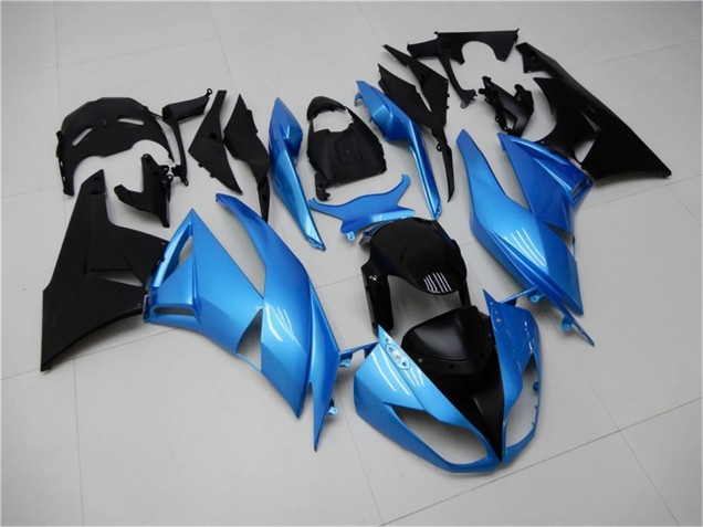 2009-2012 Kawasaki ZX6R Motorcycle Fairings - Light Blue Glossy Black Canada for Sale