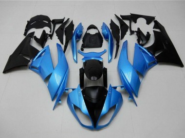 2009-2012 Kawasaki ZX6R Motorcycle Fairings - Light Blue Glossy Black Canada for Sale